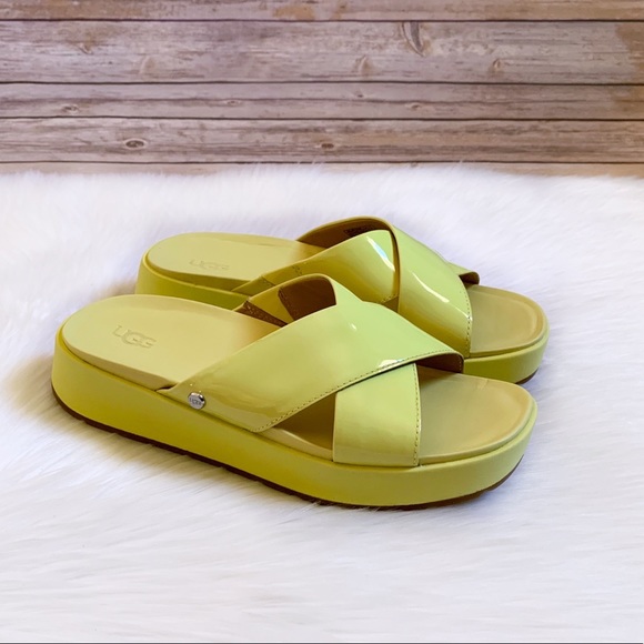 UGG Emily Patent Leather Slide Sandals - Picture 1 of 7